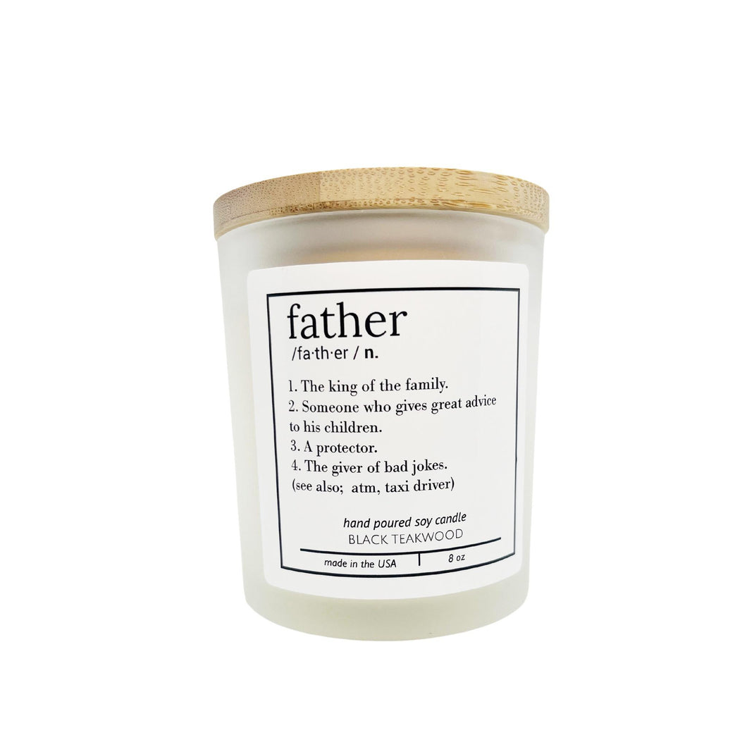 Father Definition Frosted White Tumbler Candle